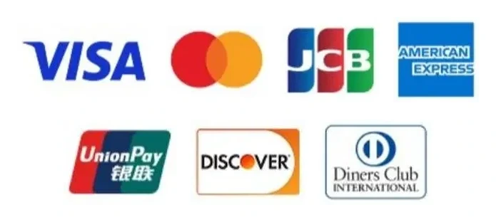 対応クレジットカード（VISA・Mastercard・American Express・UnionPay・JCB・Discover・Diners Club）